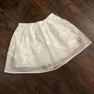 Ark & Co White Sequin Mesh Floral Skirt